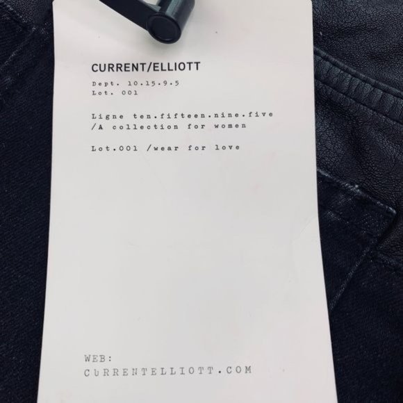 Current/Elliott Stiletto Jeans Fused High Waist Leather Patchwork Black 29 x 28 - Picture 5 of 9